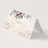 Rustiek bloemig lijst met vogels visitekaartje (Achterkant)