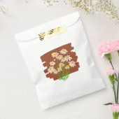 Rustiek bloemmotief op bruine achtergrond bedankzakje (Gezegeld)