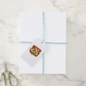Rustiek bloemmotief op bruine achtergrond cadeaulabel (Met Touw)