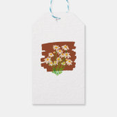 Rustiek bloemmotief op bruine achtergrond cadeaulabel (Achterkant)