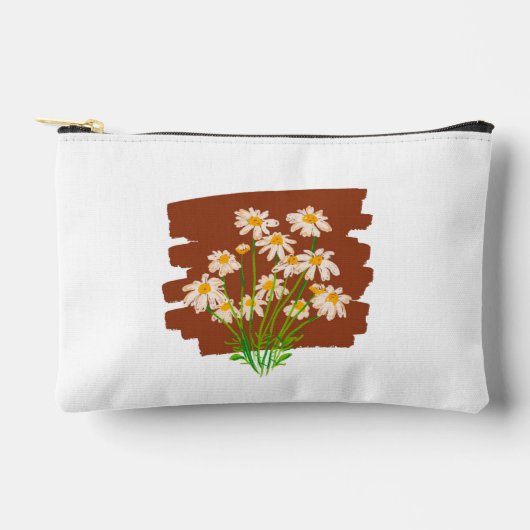 Rustiek bloemmotief op bruine achtergrond etui (Voorkant)