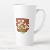 Rustiek bloemmotief op bruine achtergrond latte mok (Rechts)