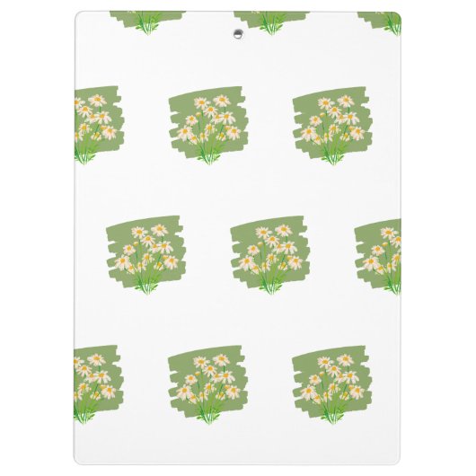 Rustiek bloemmotief op groene achtergrond klembord (Achterkant)