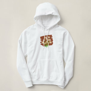 Rustiek bloemontwerp op bruine achtergrond hoodie