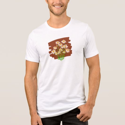 Rustiek bloemontwerp op bruine achtergrond Tri-Blend shirt (Voorkant)