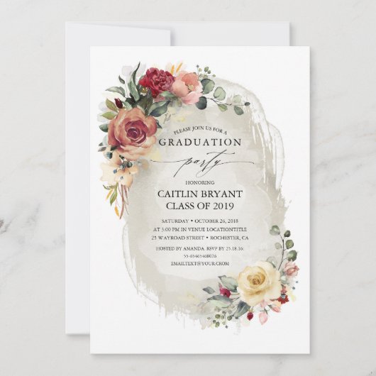 Rustiek Bloom Countryside Flowers Afstuderen Kaart (Voorkant)