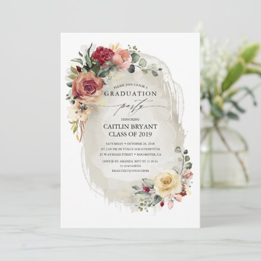 Rustiek Bloom Countryside Flowers Afstuderen Kaart (Staand voorkant)