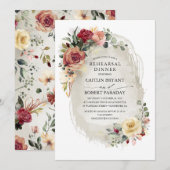 Rustiek Bloom Herfst repetitie diner Kaart (Voorkant / Achterkant)