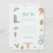Rustiek Blue Cowboy Baby shower Bedankkaart (Voorkant)