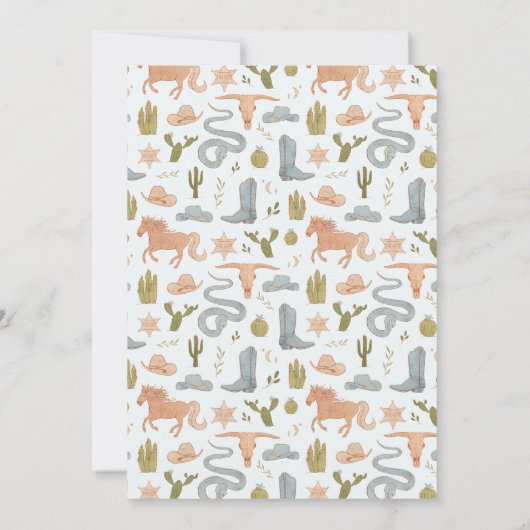 Rustiek Blue Cowboy Baby shower Bedankkaart (Achterkant)