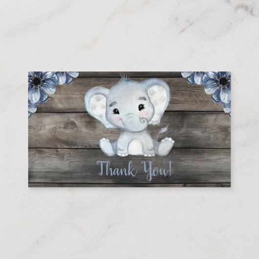 Rustiek Blue Elephant boek aanvraag kaart ticket (Achterkant)