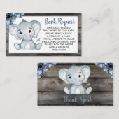 Rustiek Blue Elephant boek aanvraag kaart ticket (Voorkant / Achterkant)