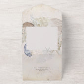 Rustiek Blue Ocean Beach Cream Diner All In One Uitnodiging (Buitenkant)