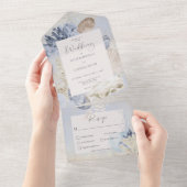 Rustiek Blue Ocean Beach Diner All In One Uitnodiging (Afscheurbaar)