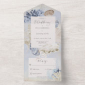 Rustiek Blue Ocean Beach Geen diner All In One Uitnodiging (Binnen)