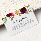 Rustiek Blush Bourgondië Baby shower Boekaanvraag Informatiekaartje