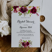 Rustiek Blush Bourgondië Floral Vrijgezellenfeest Kaart