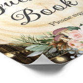 Rustiek Blush Floral Enchanted Forest Gastenboek Poster (Hoek)