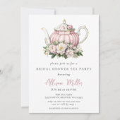 Rustiek Blush Roos Gold Tea Party Vrijgezellenfees Kaart (Voorkant)