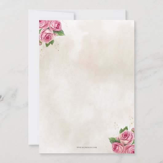 Rustiek Blush Roos Gold Tea Party Vrijgezellenfees Kaart (Achterkant)