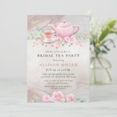 Rustiek Blush Roos Gold Tea Party Vrijgezellenfees Kaart (Staand voorkant)