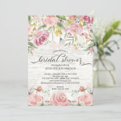 Rustiek Blush Roze Bloemen Vrijgezellenfeest Kaart (Staand voorkant)