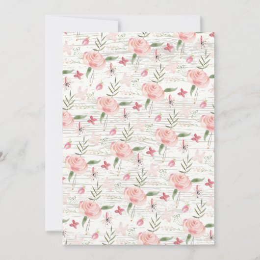 Rustiek Blush Roze Bloemen Vrijgezellenfeest Kaart (Achterkant)