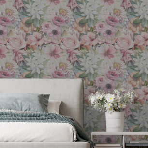 Rustiek  Blush Roze Bloempatroon Behang