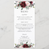 Rustiek Blush Roze Bourgondië Bloemen Bruiloft Men Programmakaart (Voorkant)