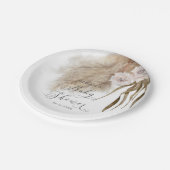 Rustiek Blush Roze Pampas Grass Baby shower Papieren Bordje (Gekanteld)