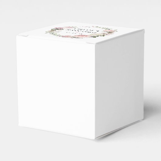 Rustiek Blush Roze Rose Bloemen Vrijgezellenfeest Bedankdoosjes (Voorkant Zijde)