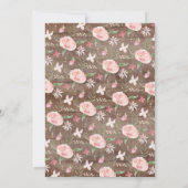 Rustiek Blush Roze Waterverf Bloemen Baby shower Kaart (Achterkant)