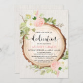 Rustiek blush roze wit meisje bosland toewijding kaart (Voorkant / Achterkant)