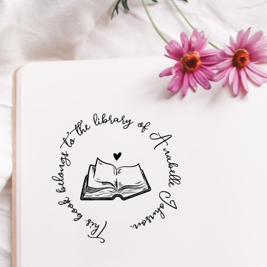 Rustiek boek aangepaste kalligrafie uit de bibliot rubberstempel