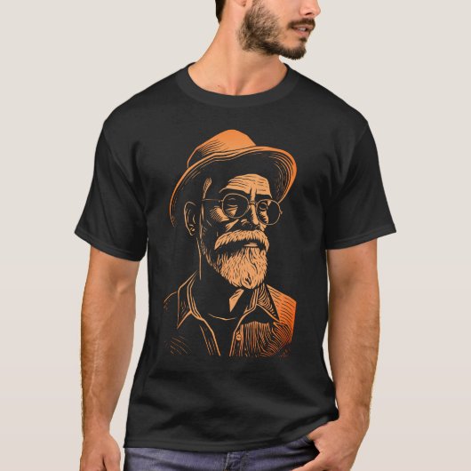 Rustiek Boer Portret T-shirt (Voorkant)