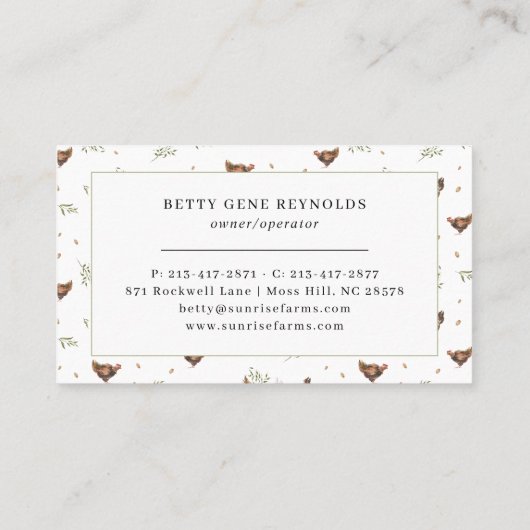 Rustiek Boerderij & bijenstal | Vrije uitloop eier Visitekaartje (Achterkant)