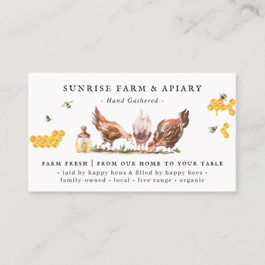 Rustiek Boerderij & bijenstal | Vrije uitloop eier Visitekaartje (Voorkant)