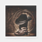 Rustiek  boerderij cowboylaarzen western land servet (Voorkant)