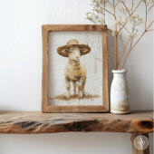 Rustiek Boerderij Dierenschilderij  Lam met Pet Poster