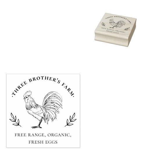 Rustiek Boerderij  Egg Karton Rubberstempel (Gestempeld)