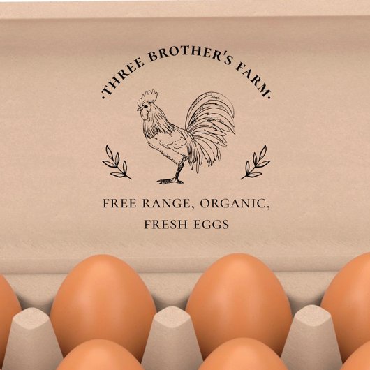 Rustiek Boerderij  Egg Karton Zelfinktende Stempel