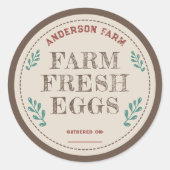 Rustiek Boerderij Fresh Eggs Label Sticker met bla (Voorkant)