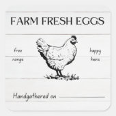 Rustiek Boerderij Fresh Eggs sticker (Voorkant)
