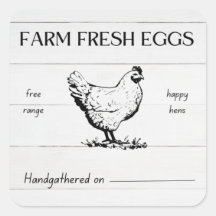 Rustiek Boerderij Fresh Eggs sticker