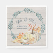 Rustiek Boerderij herfst bladeren n pompoen Vrijge Servet (Voorkant)