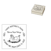 Rustiek Boerderij | homestead kip ei karton adres Rubberstempel (Gestempeld)