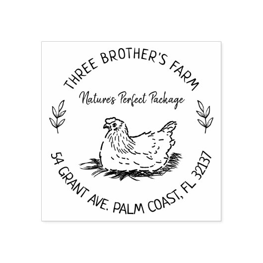 Rustiek Boerderij | homestead kip ei karton adres Rubberstempel (Afrduk)