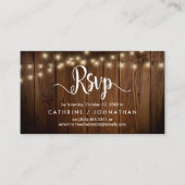 Rustiek Boerderij Hout, String Lights, RSVP reager Informatiekaartje (Voorkant)