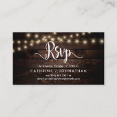 Rustiek Boerderij Hout, String Lights, RSVP reager Informatiekaartje (Voorkant)