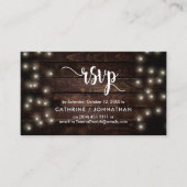 Rustiek Boerderij Hout, String Lights, RSVP reager Informatiekaartje (Voorkant)
